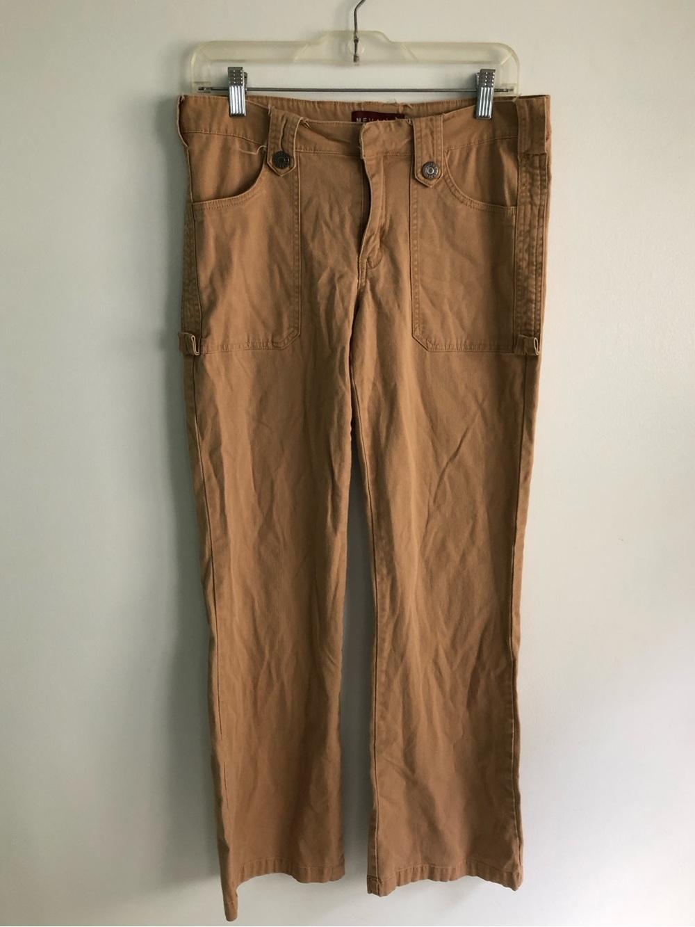 Y2K Flare Wide Leg Low Rise Carpenter Cargo Khaki Pants Utility Western Gorpcore